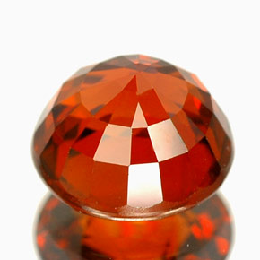 Hilo de espesartita Naranja rojizo natural de 1.63 ct, Corte Redondo, VVS-VS