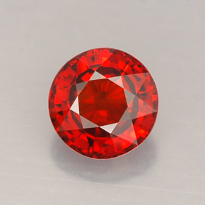 Hilo de espesartita Naranja rojizo natural de 1.60 ct, Corte Redondo, VVS-VS