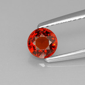 Granate espesartita naranja natural de 0,80 ct, corte redondo, VVS