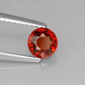 Granate espesartita naranja natural de 0,80 ct, corte redondo, VVS