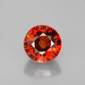 Granate espesartita naranja natural de 0,96 ct, corte redondo, VVS-VS