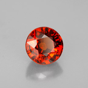 Granate espesartita naranja natural de 0,96 ct, corte redondo, VVS-VS