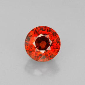 Granate espesartita naranja natural de 0,85 ct, corte redondo, VS
