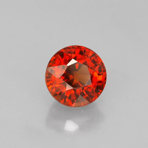 Granate espesartita naranja natural de 0,85 ct, corte redondo, VS