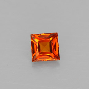 Hilo de espesartita Naranja mandarina natural de 0.57 ct, Cuadrado, VVS