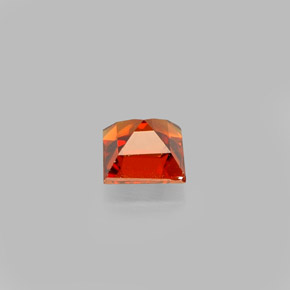 Granate espesartita naranja natural de 0,53 ct, cuadrado, VVS