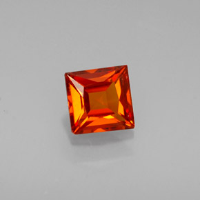 Granate espesartita naranja natural de 0,62 ct, cuadrado, VVS-VS