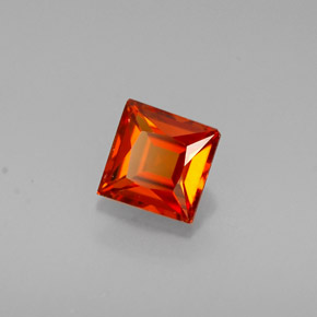 Granate espesartita naranja natural de 0,62 ct, cuadrado, VVS-VS