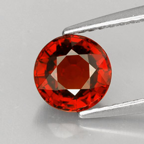 Granate espesartita naranja natural de 1,42 ct, corte redondo, VVS
