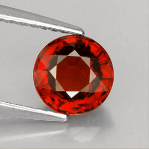 Granate espesartita naranja natural de 1,42 ct, corte redondo, VVS
