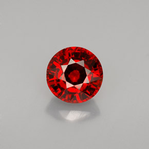 Granate espesartita naranja natural de 1,55 ct, corte redondo, VVS-VS