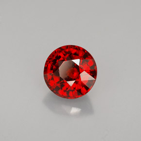 Granate espesartita naranja natural de 1,55 ct, corte redondo, VVS-VS