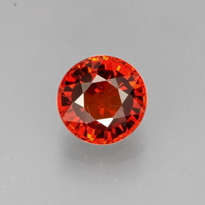 Granate espesartita naranja natural de 1,43 ct, corte redondo, VVS