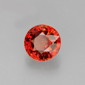 Granate espesartita naranja natural de 1,43 ct, corte redondo, VVS