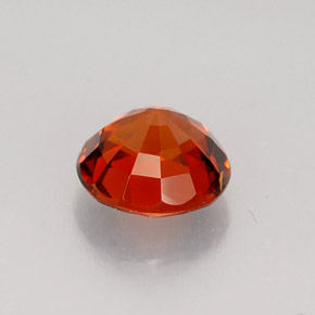 Granate espesartita naranja rojizo natural de 1,37 ct, corte redondo, VVS