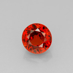 Hilo de espesartita Naranja rojizo natural de 1.34 ct, Corte Redondo, VS