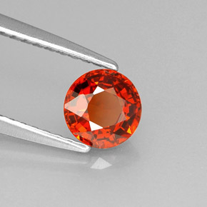 Granate espesartita naranja natural de 0,83 ct, corte redondo, VVS