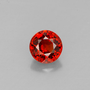 Granate espesartita naranja natural de 0,88 ct, corte redondo, VVS
