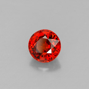 Granate espesartita naranja natural de 0,88 ct, corte redondo, VVS