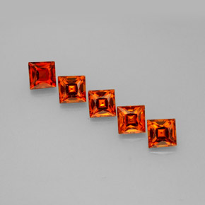 Gemas de granate espesartita naranja natural de  ct, cuadrado, VS