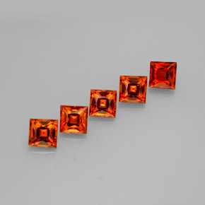 Gemas de granate espesartita naranja natural de  ct, cuadrado, VS