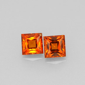 Gemas de granate espesartita naranja natural de  ct, cuadrado, VVS-VS