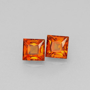 Gemas de granate espesartita naranja natural de  ct, cuadrado, VVS-VS