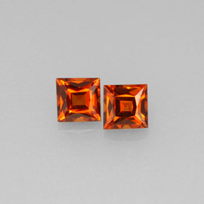 Gemas de granate espesartita naranja natural de  ct, cuadrado, VVS-VS