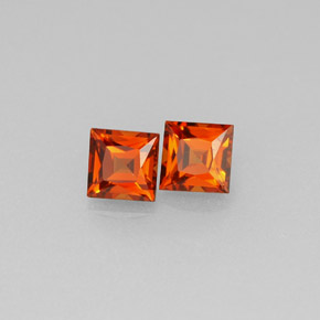 Gemas de granate espesartita naranja natural de  ct, cuadrado, VVS-VS