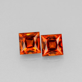Gemas de granate espesartita naranja natural de  ct, cuadrado, VVS-VS