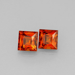 Gemas de granate espesartita naranja natural de  ct, cuadrado, VVS-VS