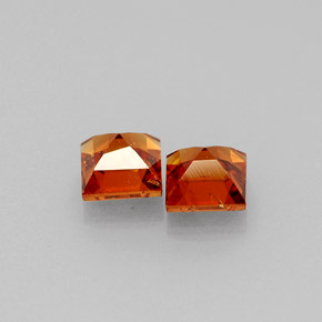 Gemas de granate espesartita naranja natural de  ct, cuadrado, VVS-VS