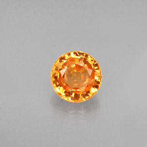 Granate espesartita naranja natural de 0,84 ct, corte redondo, VS