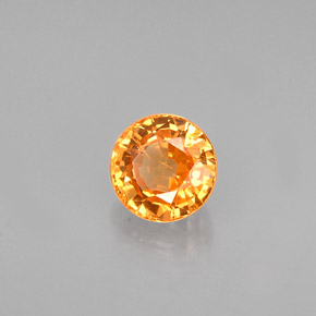 Granate espesartita naranja natural de 0,84 ct, corte redondo, VS