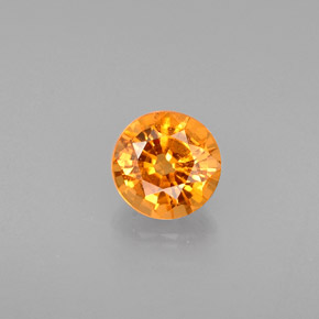 Granate espesartita naranja natural de 0,63 ct, corte redondo, VS-SI
