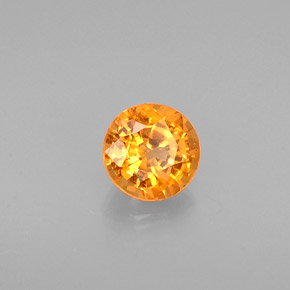 Granate espesartita naranja natural de 0,63 ct, corte redondo, VS-SI