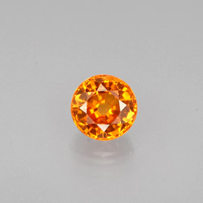 Granate espesartita naranja natural de 0,63 ct, corte redondo, VVS
