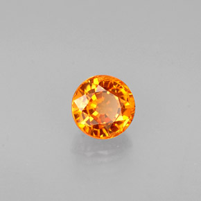 Granate espesartita naranja natural de 0,63 ct, corte redondo, VVS