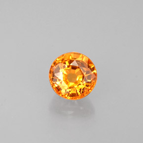 Granate espesartita naranja natural de 0,68 ct, corte redondo, VS