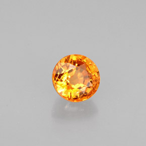 Granate espesartita naranja natural de 0,68 ct, corte redondo, VS