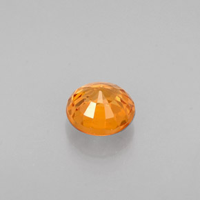 Granate espesartita naranja mandarina natural de 0,70 ct, corte redondo, VVS