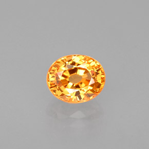 Hilo de espesartita Naranja mandarina natural de 0.63 ct, Corte Óvalo, VVS-VS