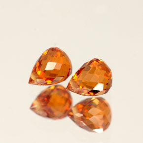 Gemas de granate espesartita naranja natural de  ct, briolette, VS