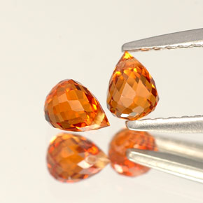 Gemas de granate espesartita naranja natural de  ct, briolette, VS