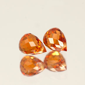 Gemas de granate espesartita naranja natural de  ct, briolette, VS