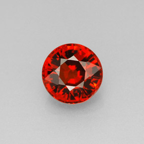 Hilo de espesartita Naranja rojizo oscuro natural de 1.26 ct, Corte Redondo, VS