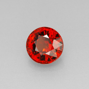 Hilo de espesartita Naranja rojizo oscuro natural de 1.26 ct, Corte Redondo, VS