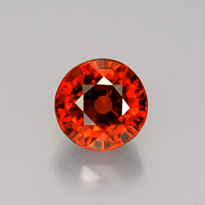 Granate espesartita naranja natural de 1,16 ct, corte redondo, VVS-VS