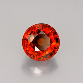 Granate espesartita naranja natural de 1,16 ct, corte redondo, VVS-VS