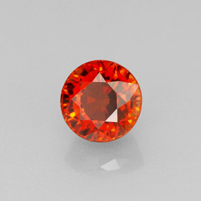 Granate espesartita naranja natural de 1,30 ct, corte redondo, VVS-VS